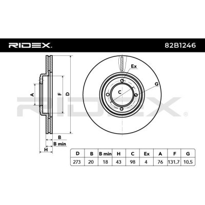 Brake Disc RIDEX 82B1246 82B1246 - photo 4