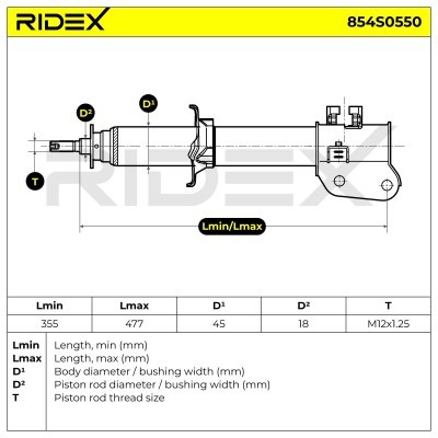 Shock Absorber RIDEX 854S0550 854S0550 - photo 5