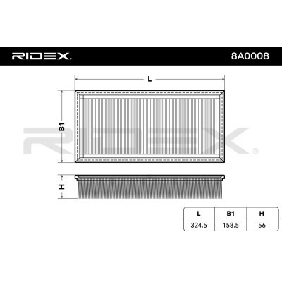 Air Filter RIDEX 8A0008 8A0008 - photo 6