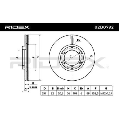 Brake Disc RIDEX 82B0792 82B0792 - photo 3