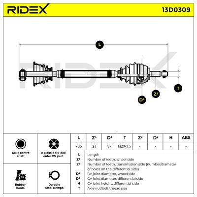 Drive Shaft RIDEX 13D0309 13D0309 - photo 6