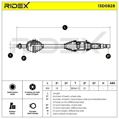 Drive Shaft RIDEX 13D0828 13D0828 - photo 6