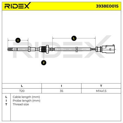 Exhaust gas temperature sensor RIDEX 3938E0015 3938E0015 - photo 6