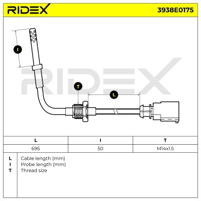 Exhaust gas temperature sensor RIDEX 3938E0175 3938E0175 - photo 6