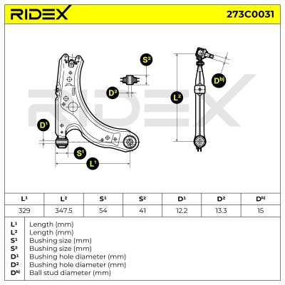 Control Arm RIDEX 273C0031 273C0031 - photo 6