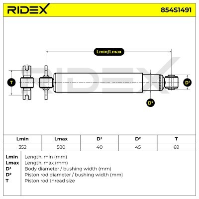 Shock Absorber RIDEX 854S1491 854S1491 - photo 8