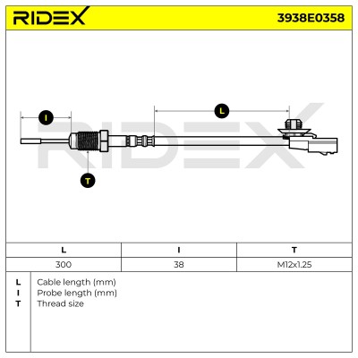 Exhaust gas temperature sensor RIDEX 3938E0358 3938E0358 - photo 6
