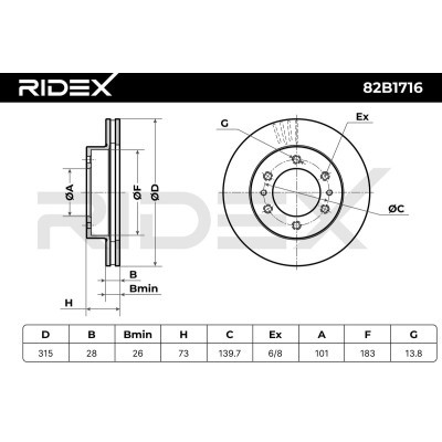 Brake Disc RIDEX 82B1716 82B1716 - photo 7
