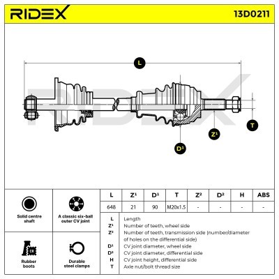 Drive Shaft RIDEX 13D0211 13D0211 - photo 7