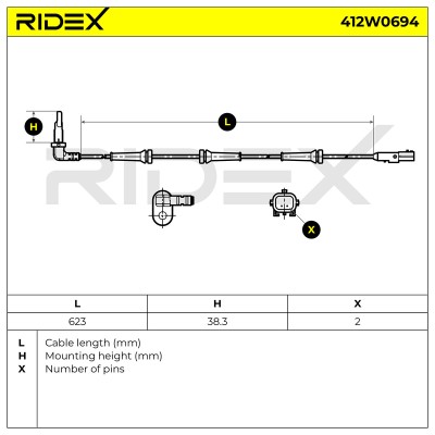 ABS Sensor RIDEX 412W0694 412W0694 - photo 6