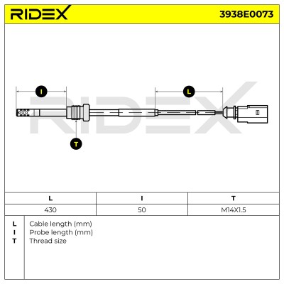 Exhaust gas temperature sensor RIDEX 3938E0073 3938E0073 - photo 5