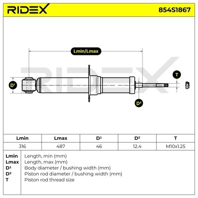 Shock Absorber RIDEX 854S1867 854S1867 - photo 7