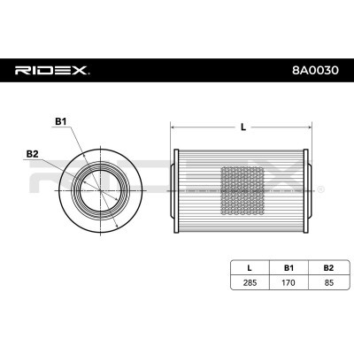Air Filter RIDEX 8A0030 8A0030 - photo 3