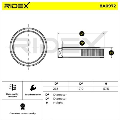 Air Filter RIDEX 8A0972 8A0972 - photo 6