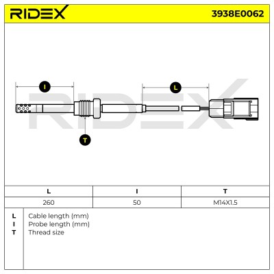 Exhaust gas temperature sensor RIDEX 3938E0062 3938E0062 - photo 6