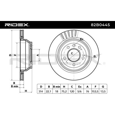 Brake Disc RIDEX 82B0445 82B0445 - photo 5