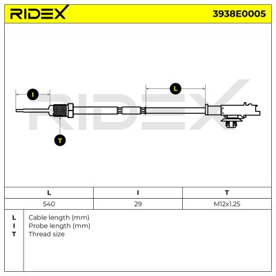 Exhaust gas temperature sensor RIDEX 3938E0005 3938E0005 - photo 5