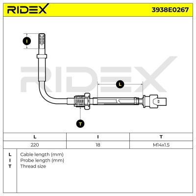 Exhaust gas temperature sensor RIDEX 3938E0267 3938E0267 - photo 6