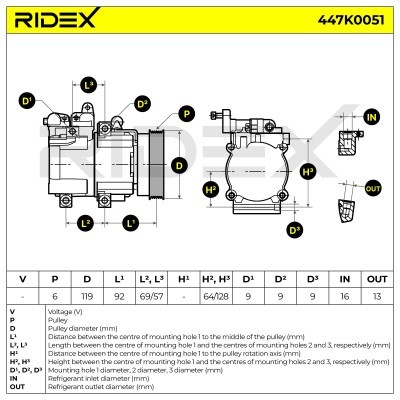 Compressor, Air Conditioning HYUNDAI TUCSON (JM) 447K0051 - photo 6