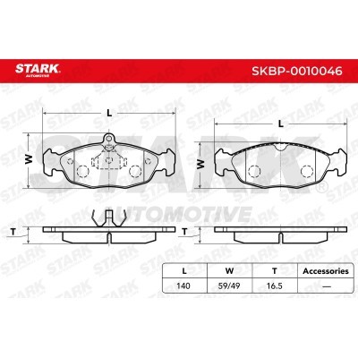 Brake Pads Set Stark SKBP-0010046 SKBP-0010046 - photo 3