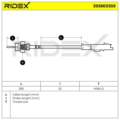 Exhaust gas temperature sensor RIDEX 3938E0359 3938E0359 - photo 6