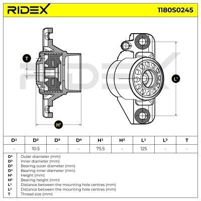 Strut Support Bearing Front RIDEX 1180S0245 1180S0245 - photo 6