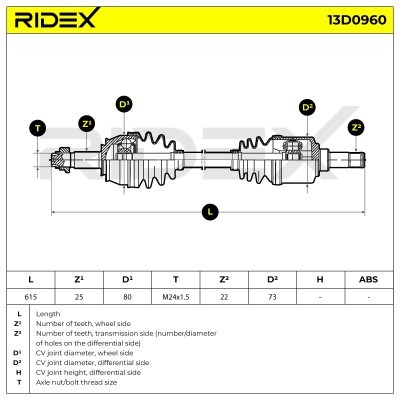 Drive Shaft RIDEX 13D0960 13D0960 - photo 7