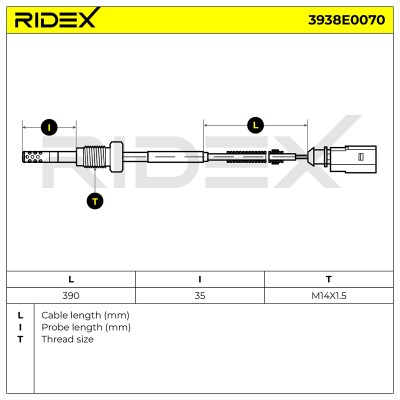 Exhaust gas temperature sensor RIDEX 3938E0070 3938E0070 - photo 5