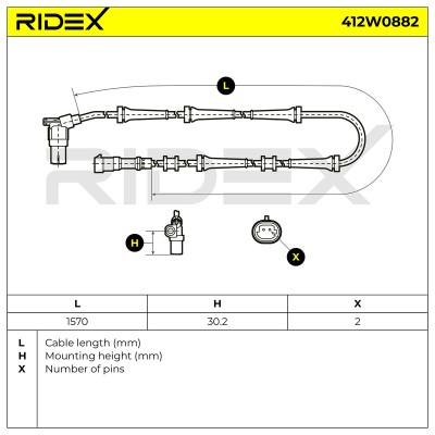 ABS Sensor RIDEX 412W0882 412W0882 - photo 6
