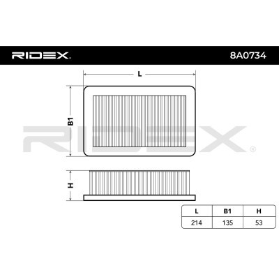 Air Filter RIDEX 8A0734 8A0734 - photo 6