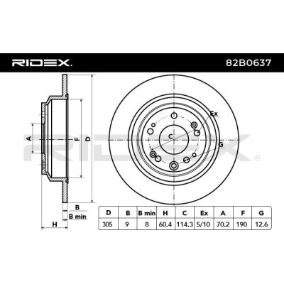Brake Disc RIDEX 82B0637 82B0637 - photo 3