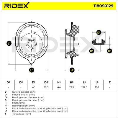 Strut Support Bearing Front RIDEX 1180S0129 1180S0129 - photo 5