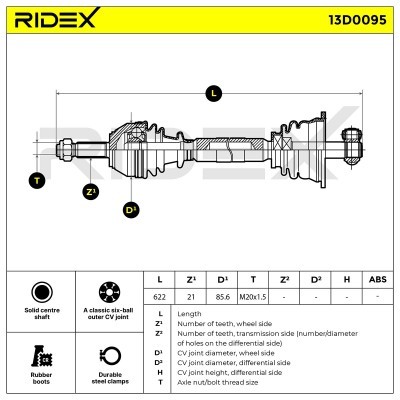 Drive Shaft RIDEX 13D0095 13D0095 - photo 5