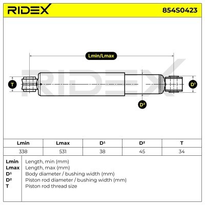 Shock Absorber RIDEX 854S0423 854S0423 - photo 8