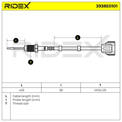 Exhaust gas temperature sensor RIDEX 3938E0101 3938E0101 - photo 6