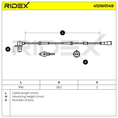 ABS Sensor RIDEX 412W0149 412W0149 - photo 6