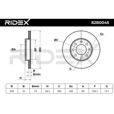 Brake Disc RIDEX 82B0045 82B0045 - photo 5