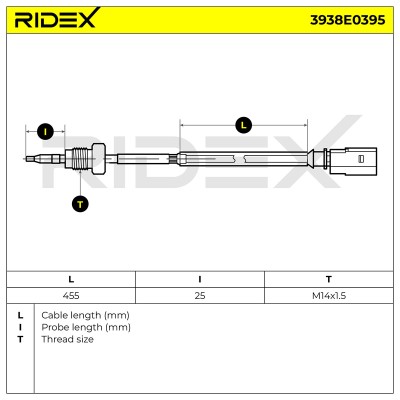 Exhaust gas temperature sensor RIDEX 3938E0395 3938E0395 - photo 7