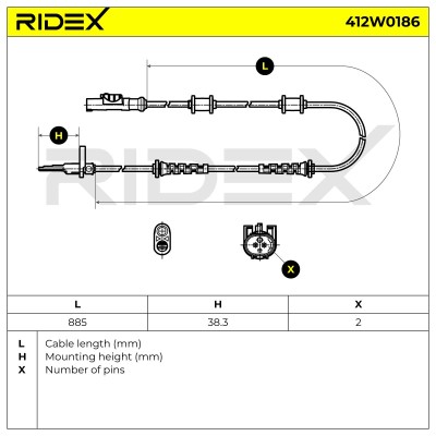 ABS Sensor RIDEX 412W0186 412W0186 - photo 7