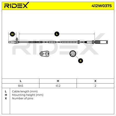 ABS Sensor RIDEX 412W0375 412W0375 - photo 5