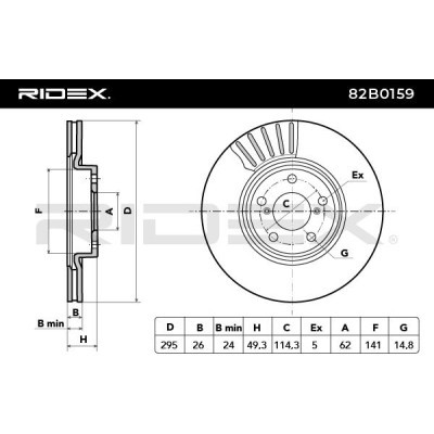 Brake Disc RIDEX 82B0159 82B0159 - photo 3