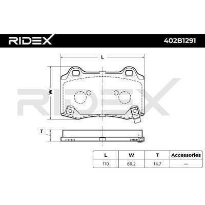 Brake Pads Set RIDEX 402B1291 402B1291 - photo 6