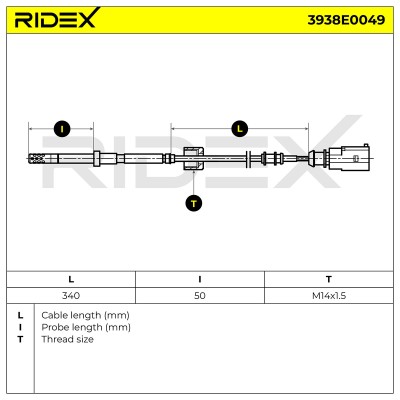 Exhaust gas temperature sensor RIDEX 3938E0049 3938E0049 - photo 6