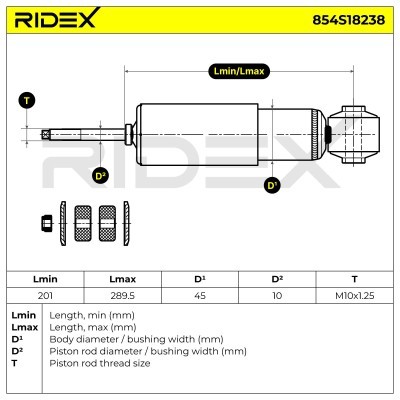 Shock Absorber RIDEX 854S18238 854S18238 - photo 8