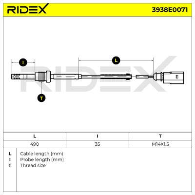 Exhaust gas temperature sensor RIDEX 3938E0071 3938E0071 - photo 5
