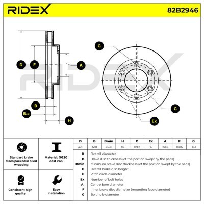 Brake Disc RIDEX 82B2946 82B2946 - photo 5