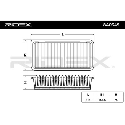 Air Filter RIDEX 8A0345 8A0345 - photo 6