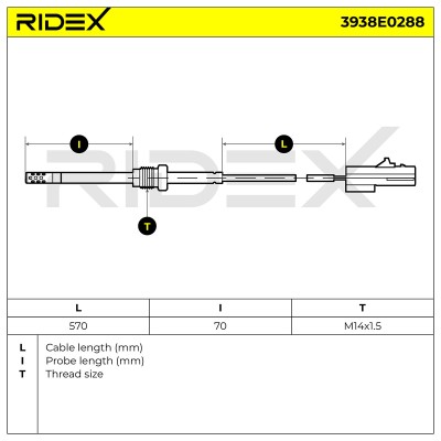 Exhaust gas temperature sensor RIDEX 3938E0288 3938E0288 - photo 6
