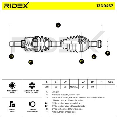 Drive Shaft RIDEX 13D0467 13D0467 - photo 6