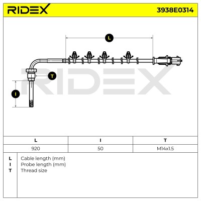 Exhaust gas temperature sensor RIDEX 3938E0314 3938E0314 - photo 5